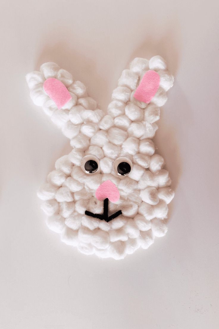 this picture contains a Cotton Ball Bunny Craft