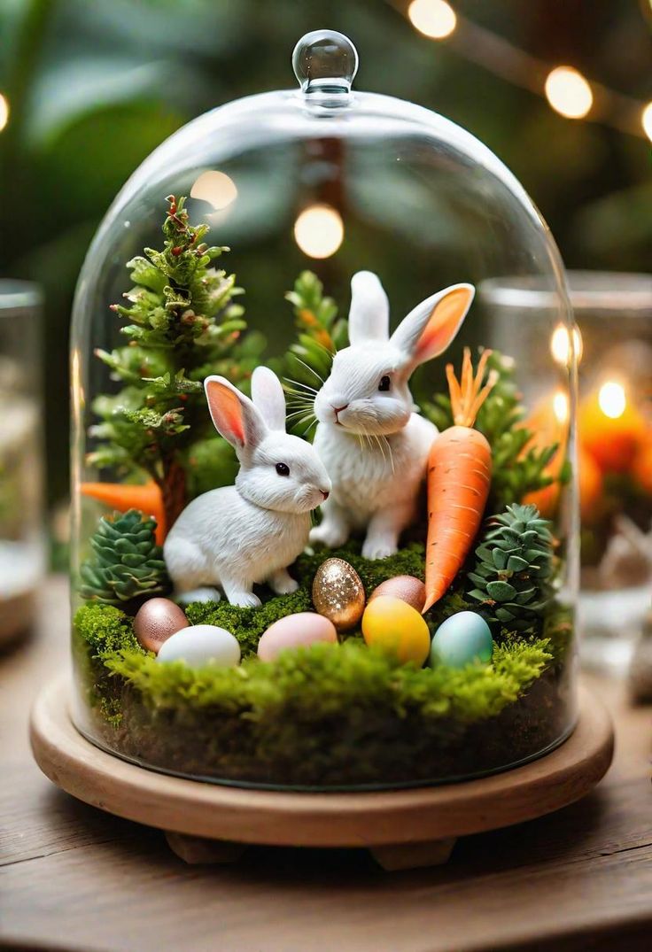 this post contains a Terrarium with Easter Accents