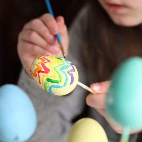 this picture contains finger painting easter eggs