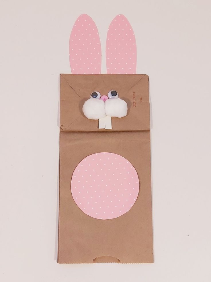 this picture contains a Paper Bag Bunny Puppet