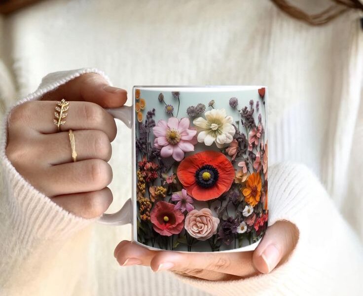 this picture contains a diy mothers day flowered cup