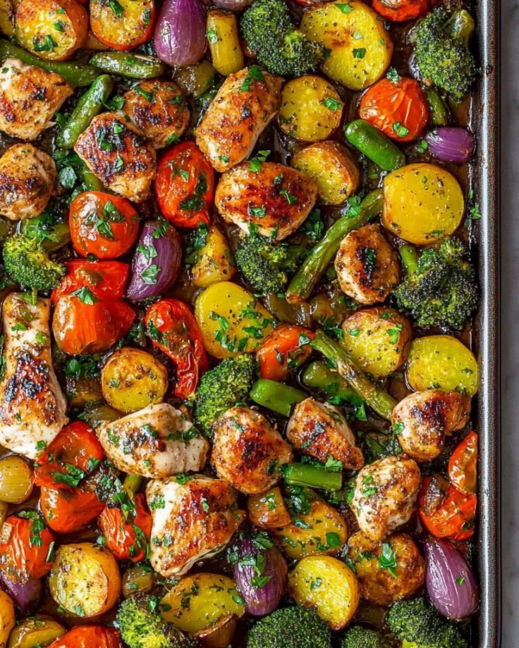 this is a Chicken and Veggie Sheet Pan Dinner
