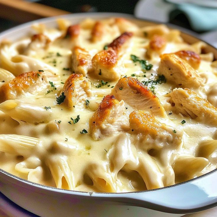this is a freezer meal, a Creamy Chicken Alfredo 
