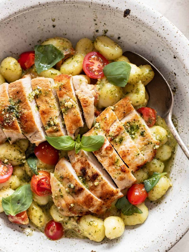 this is a Pesto Chicken and Gnocchi