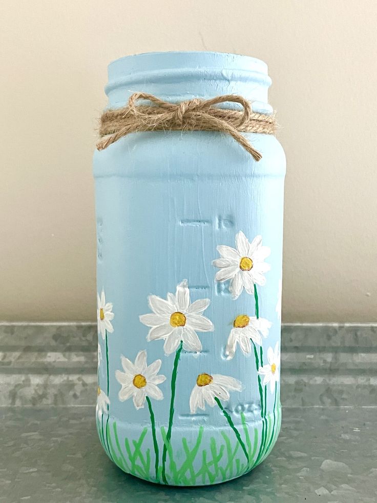 This is a Painted Mason Jar