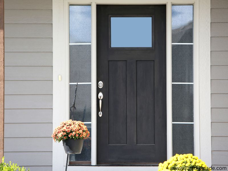 this is a front door color black