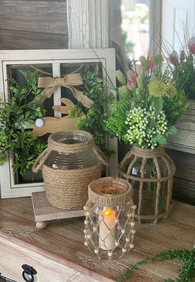 this is a Jute-Wrapped Vases